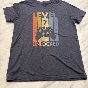 Level 7 Unlocked Kids Graphic T-Shirt - Gray
